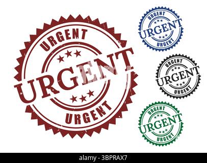 A Immediate Action Required Badges, Urgent Stamp Vector Bundle Stock Vector