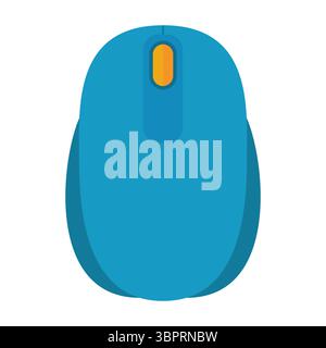 Modern Wireless Mouse. Top View. This illustration features a clean design of a modern wireless computer mouse, shown from a top down perspective. Stock Vector
