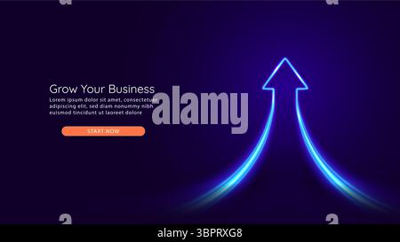 Arrow Growth Up. Copy Space. Business Personal Growth Quick Result Innovation Technology and Finance. Stock Vector