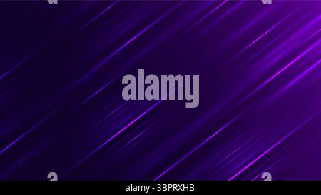 Minimalistic light trails background. Neon light streaks. Purple glowing lines, abstract motion blur. Futuristic tech, speed, energy, digital Stock Vector