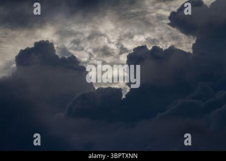 Black and grey storm clouds. Kanagawa, Japan. Stock Photo