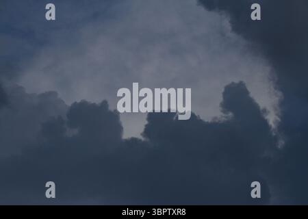 Grey and white cumulous clouds. Kanagawa, Japan. Stock Photo
