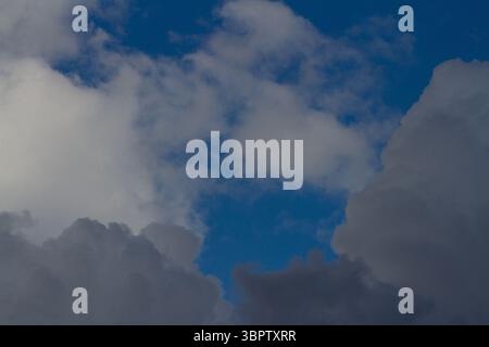 Grey and white cumulous clouds. Kanagawa, Japan. Stock Photo