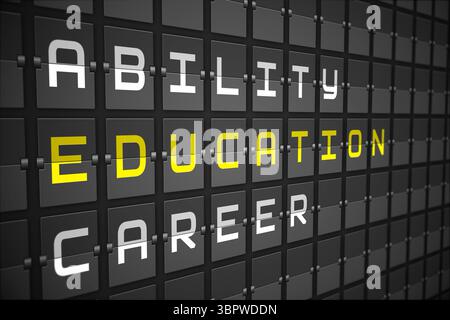 Education buzzwords on black mechanical board Stock Photo
