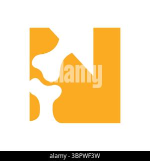 Initial Letter N Orthopedic Health Bone Logo Design Vector Template Stock Vector