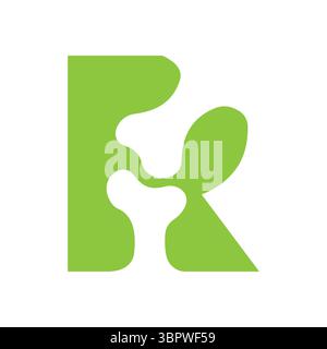 Initial Letter R Orthopedic Health Bone Logo Design Vector Template Stock Vector