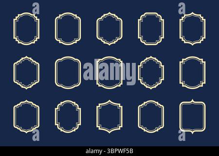 Decorative Frame elements mega set isolated on dark backgrounds. Set of luxury vintage frames Stock Vector