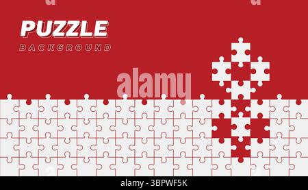 Abstract conceptual background with incomplete jigsaw puzzle vector illustration. Stock Vector