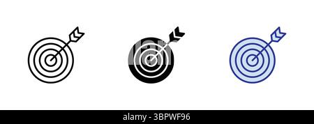 Target symbol. Goal vector icon design. Target goal with arrow isolated on white background Stock Vector