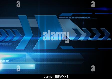 Arrows on technical background Stock Photo