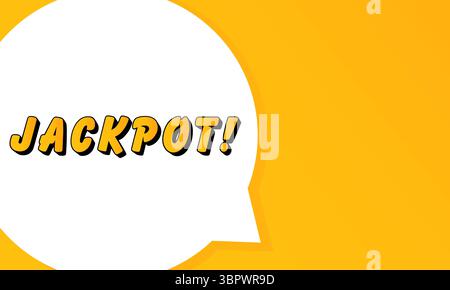 Jackpot speech bubble. Bold outline, comic style shape, vibrant background, dialog element, visual communication, announcement layout, message highlig Stock Vector