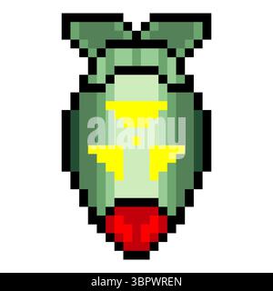 Nuclear bomb weapon in pixel art style Stock Vector