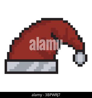 Santa claus hat pixel art design Stock Vector