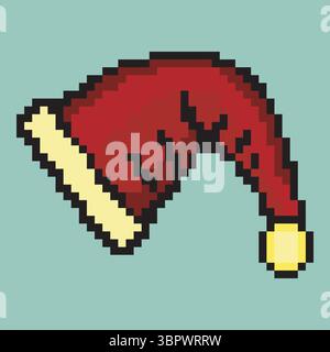 Santa claus hat pixel art design Stock Vector