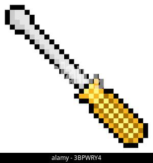 Screwdriver in pixel art style Stock Vector
