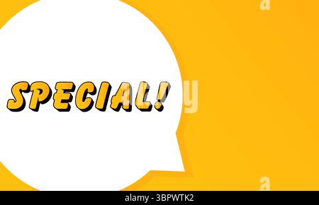 Special speech bubble. Bold outline, comic style shape, vibrant background, dialog element, visual communication, announcement layout, message highlig Stock Vector