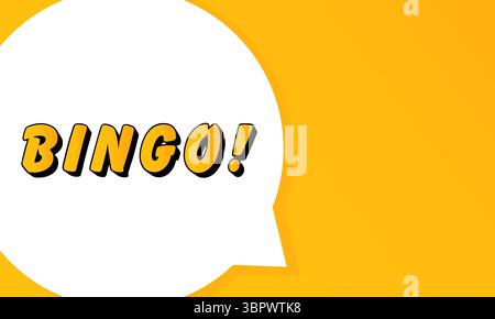 Bingo speech bubble. Bold outline, comic style shape, vibrant background, dialog element, visual communication, announcement layout, message highlight Stock Vector