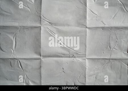 Old white paper with rule of thirds folding lines, grunge texture background Stock Photo