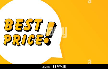 Best Price speech bubble. Bold outline, comic style shape, vibrant background, dialog element, visual communication, announcement layout, message high Stock Vector