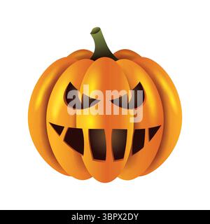 Realistic Jack o lantern vector illustration isolated. Stock Vector