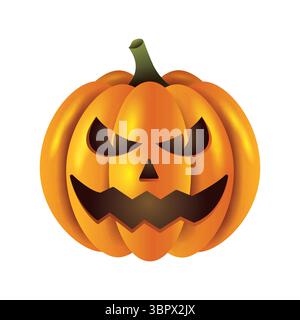 Realistic Jack o lantern vector illustration isolated. Stock Vector