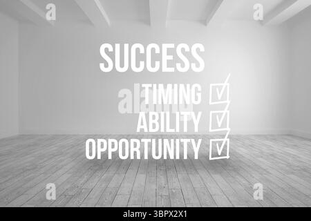 Success checklist written on room background Stock Photo