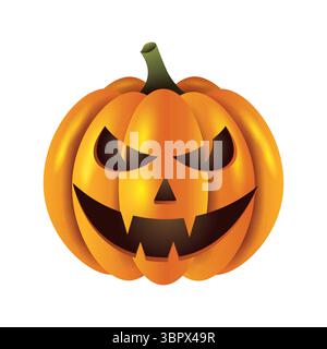 Realistic Jack o lantern vector illustration isolated. Stock Vector