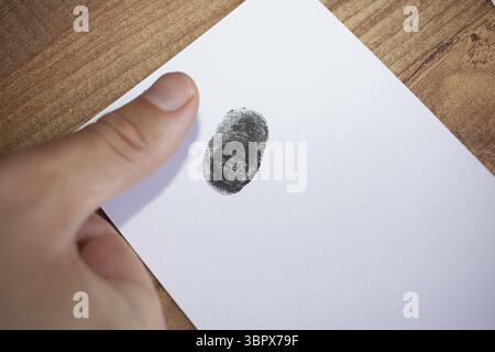 Fingerprint. Biometric authentication, biometric data, data collection Stock Photo