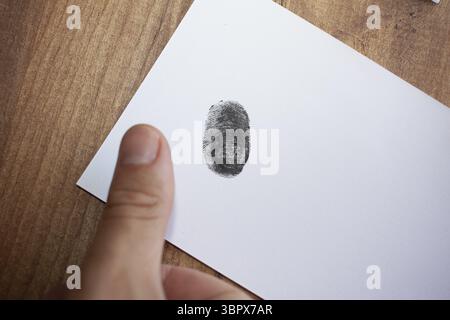 Fingerprint. Biometric authentication, biometric data, data collection Stock Photo