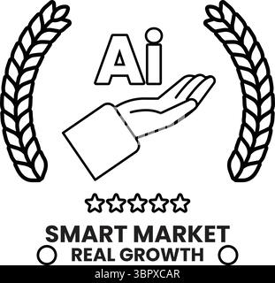 A hand holding a star with the word AI in the middle. Stock Vector
