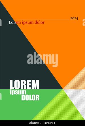 Vector illustration. Abstract geometric background set. Design element for cover, poster, book cover, brochure, headline. Color linear shapes. Line ar Stock Vector