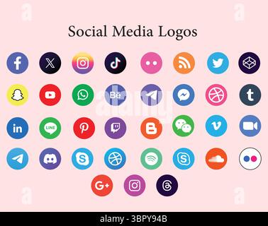 Modern Social Media Logo Design for Digital Branding Stock Vector