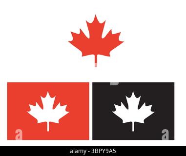 Leaves of Canada Flag Logo Stock Vector