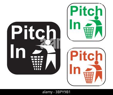 Pitch In icon (Recycle Icon Vector Art) Stock Vector