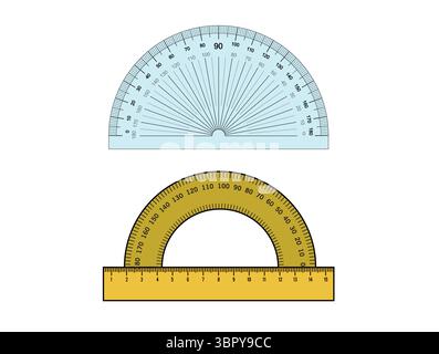D Protactor Measruing Scale Vector Stock Vector
