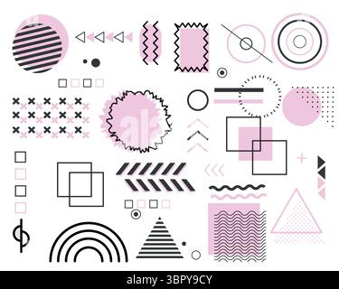 Flat Geometric Shapes Design Stock Vector