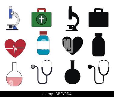 Medical Artwork icon and logos Designs Stock Vector