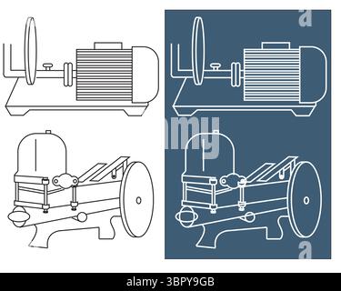 Watar Pumping Motor Stock Vector