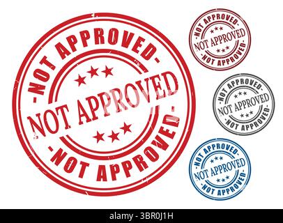 A Rejected Refused Badge Pack, Grunge Rubber Stamp Vector Design Stock Vector