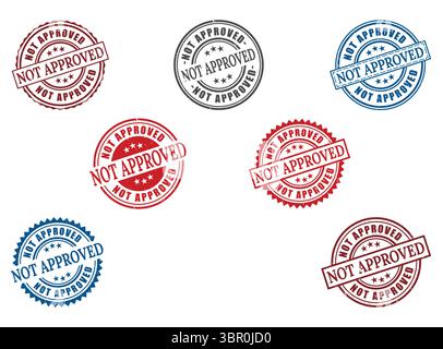 A Extensive Not Approved Stamp Collection, Vector Set of Denied & Rejected Grunge Labels Stock Vector