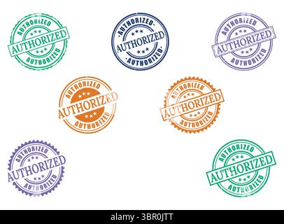 A Comprehensive Authorized Stamp Collection, Vector Set of Approved & Certified Grunge Labels Stock Vector