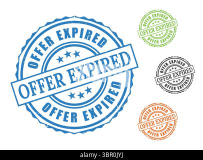 A Outdated Sale Stamp Collection, Offer Expired Grunge Rubber Labels Stock Vector