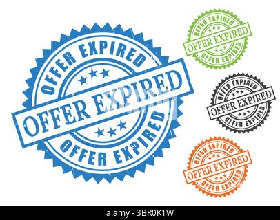 A Time,Sensitive Offer Expired Seals, Grunge Rubber Stamp Vector Set Stock Vector
