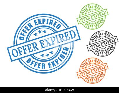 A Offer Expired Grunge Rubber Stamp Collection, Invalid & Outdated Deal Vector Set Stock Vector