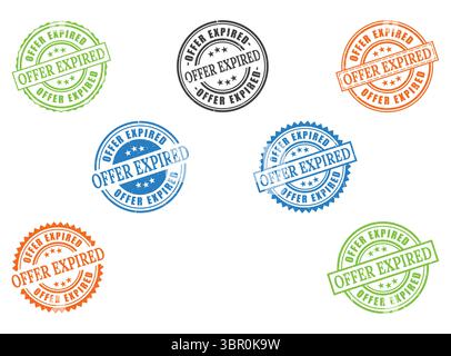 A Extensive Offer Expired Stamp Collection, Vector Set of Outdated & Invalid Deal Labels Stock Vector