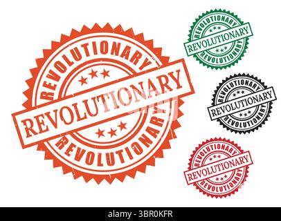 A Bold Innovation Stamp Collection, Revolutionary Concept Vector Set Stock Vector