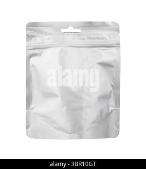 Foil bag package isolated on white background Stock Photo