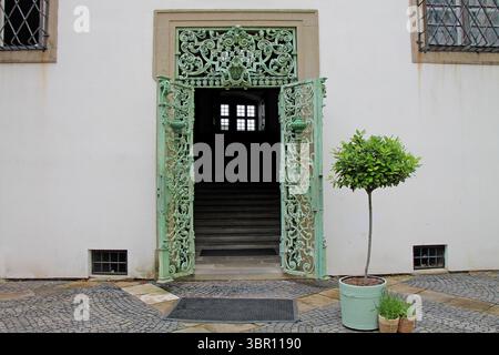 Beautiful forged doors in the castle in the town of Mikulov. South Moravian Region of the Czech Republic. Popular touristic destination. Stock Photo