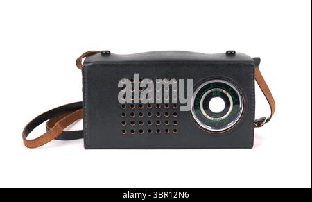 Vintage radio reciever isolated on white background Stock Photo - Alamy