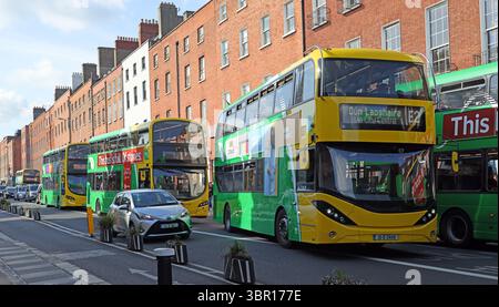TFI Dublin buses, Parnell Square traffic congestion, Ireland Stock Photo